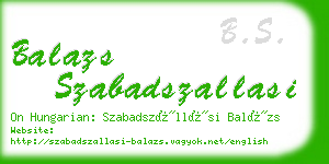 balazs szabadszallasi business card